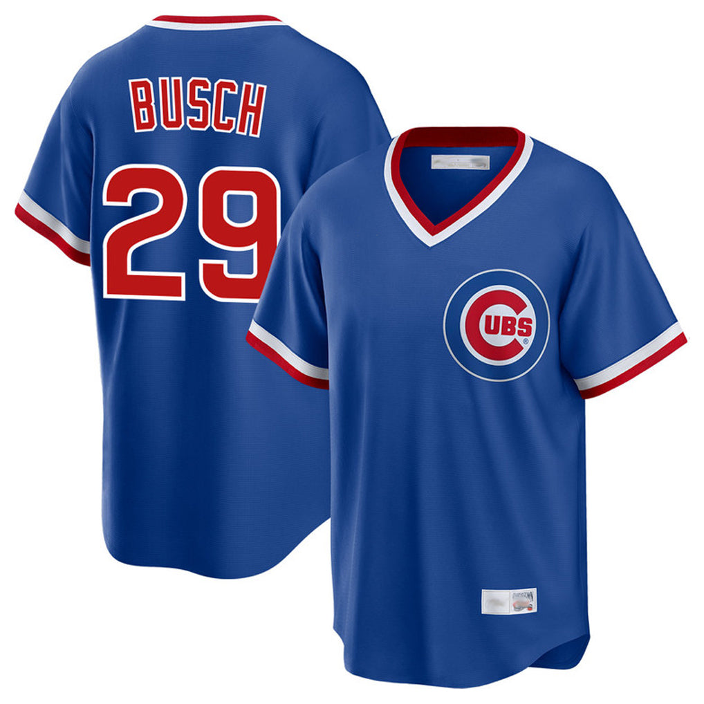 Chicago Cubs #29 Michael Busch Player Royal REYNOLDS T-shirt Cooperstown Collection Limited Stitched Jerseys