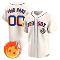 Custom Boston Red Sox x Dragon Ball Cream REYNOLDS Vapor Premier Limited Jersey - All Stitched