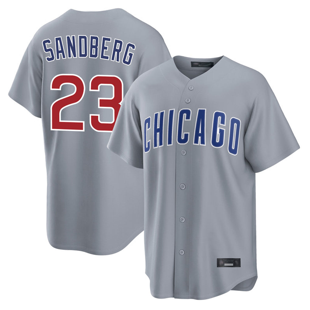 Chicago Cubs #23 Ryne Sandberg Player Gray REYNOLDS Home Game Stitched Jerseys