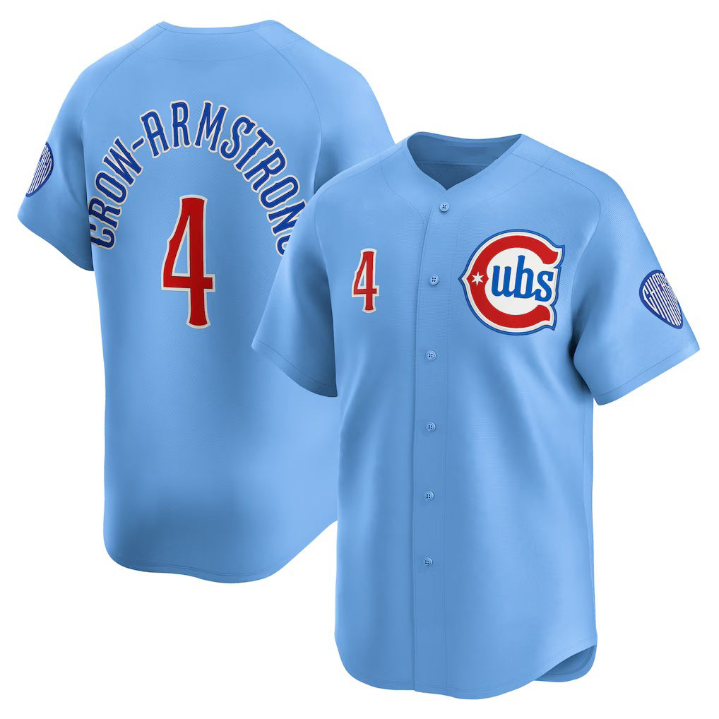 Chicago Cubs #4 Pete Crow-Armstrong Light Blue REYNOLDS Alternate Limited Player Jersey