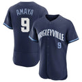 Chicago Cubs #9 Miguel Amaya Player Navy REYNOLDS City Connect Limited Elite Home Stitched Jerseys