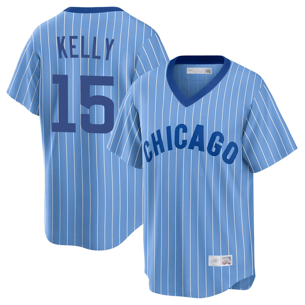 Chicago Cubs #15 Carson Kelly Player Blue REYNOLDS T-shirt Cooperstown Collection Limited Stitched Jerseys