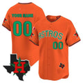 Custom Houston Astros Mexico Texas Patch Vapor Premier Limited Jersey V3 ¨C Orange REYNOLDS