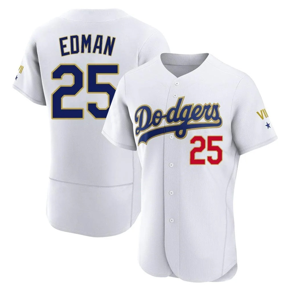 Los Angeles Dodgers #25 Tommy Edman Player Gold White REYNOLDS 2026 Collection Stadium Limited Elite Stitched Jerseys
