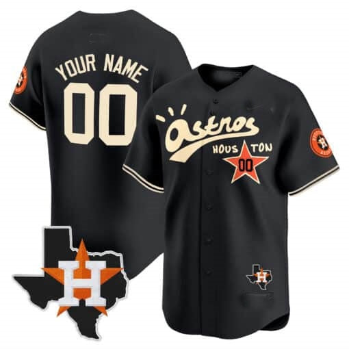 Custom Houston Astros Cactus Jack Style Vapor Premier Limited Jersey ¨C Black REYNOLDS