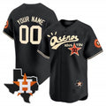 Custom Houston Astros Cactus Jack Style Vapor Premier Limited Jersey ¨C Black REYNOLDS