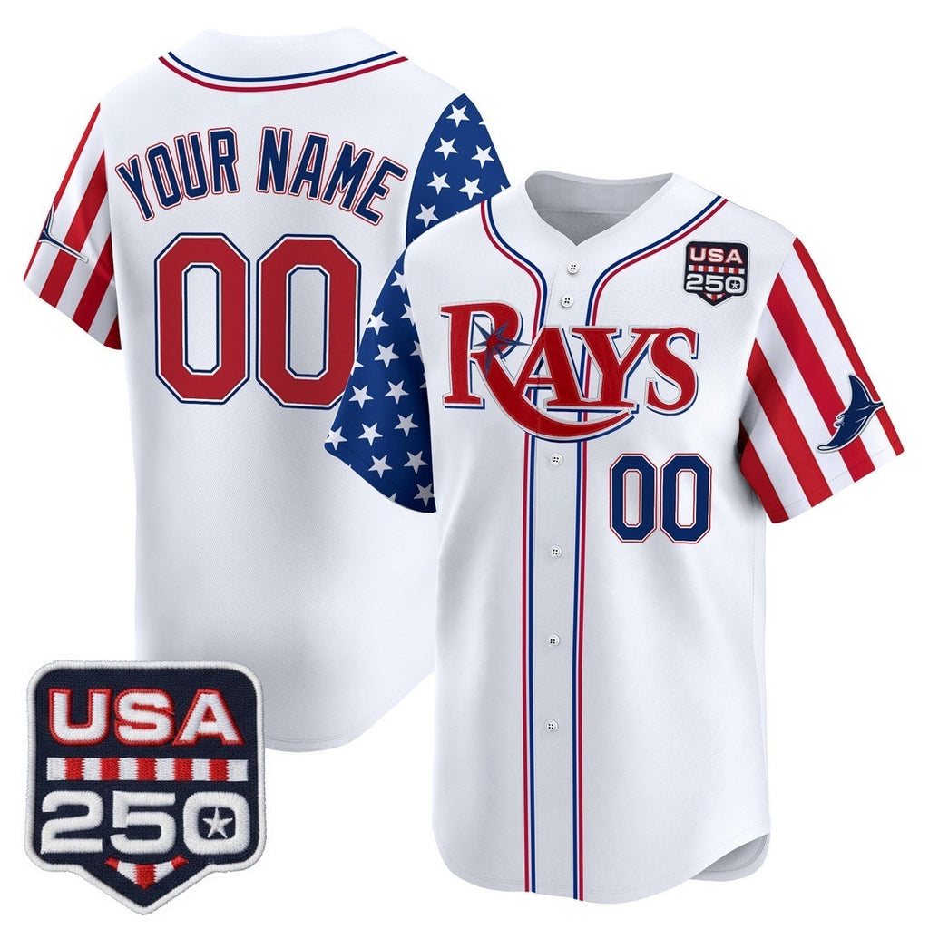 Custom Tampa Bay Rays America 250 Edition Vapor Premier Limited White REYNOLDS Stitched Jerseys