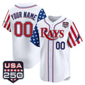 Custom Tampa Bay Rays America 250 Edition Vapor Premier Limited White REYNOLDS Stitched Jerseys