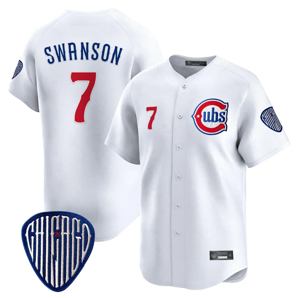 Chicago Cubs #7 Dansby Swanson Player White REYNOLDS Vapor Premier Limited Home Stitched Jerseys