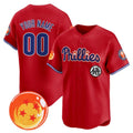 Custom Philadelphia Phillies x Dragon Ball Red REYNOLDS Vapor Premier Limited Jersey - All Stitched