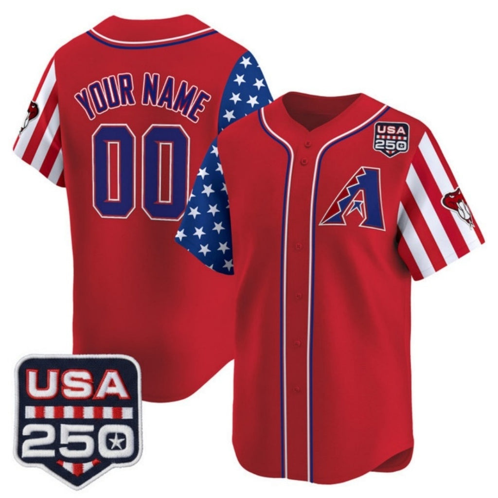 Custom Arizona Diamondbacks America 250 Edition Vapor Premier Limited Red REYNOLDS Stitched Jerseys