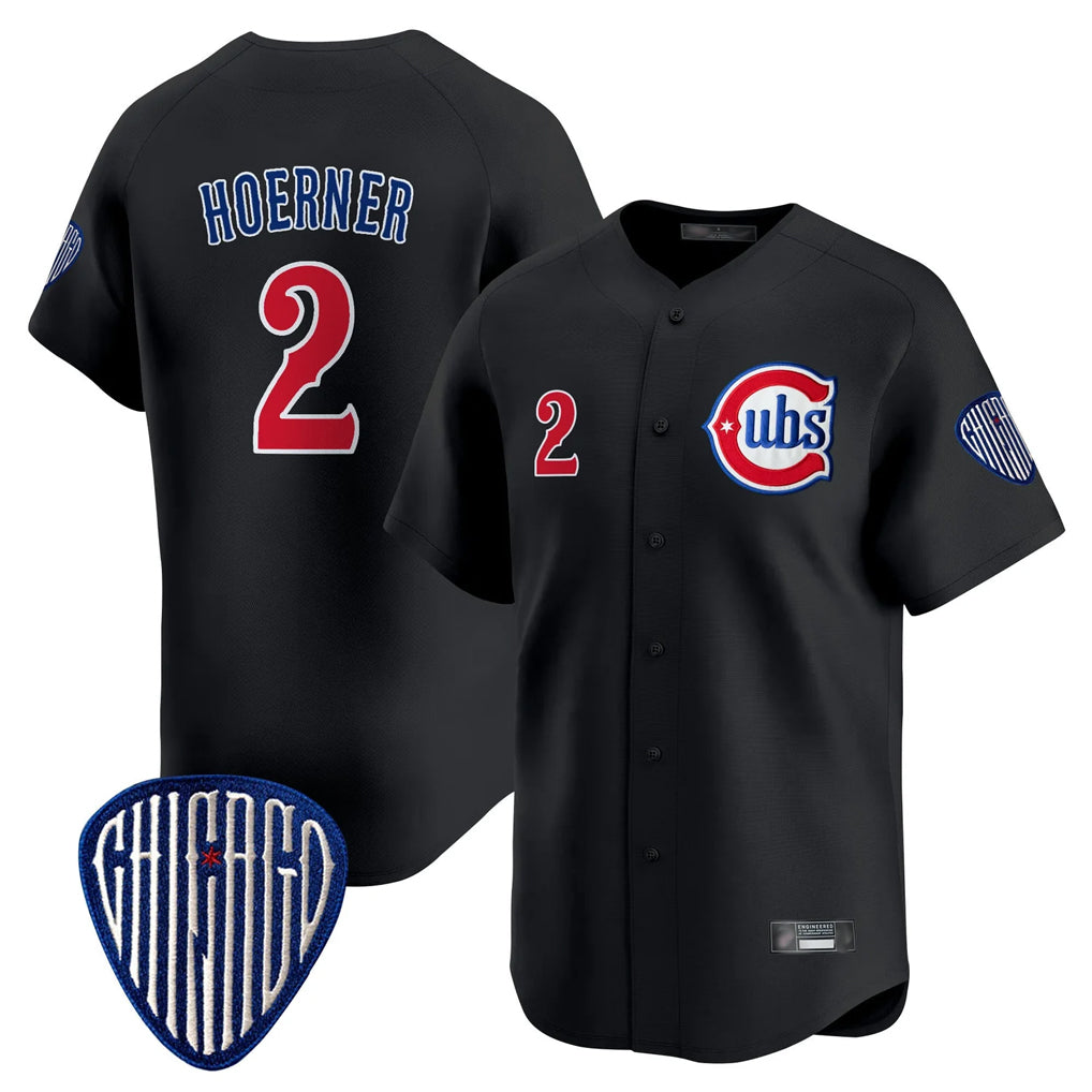 Chicago Cubs #2 Nico Hoerner Player Black REYNOLDS Vapor Premier Limited Home Stitched Jerseys