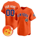 Custom New York Yankees x Dragon Ball Orange REYNOLDS Vapor Premier Limited Jersey - All Stitched