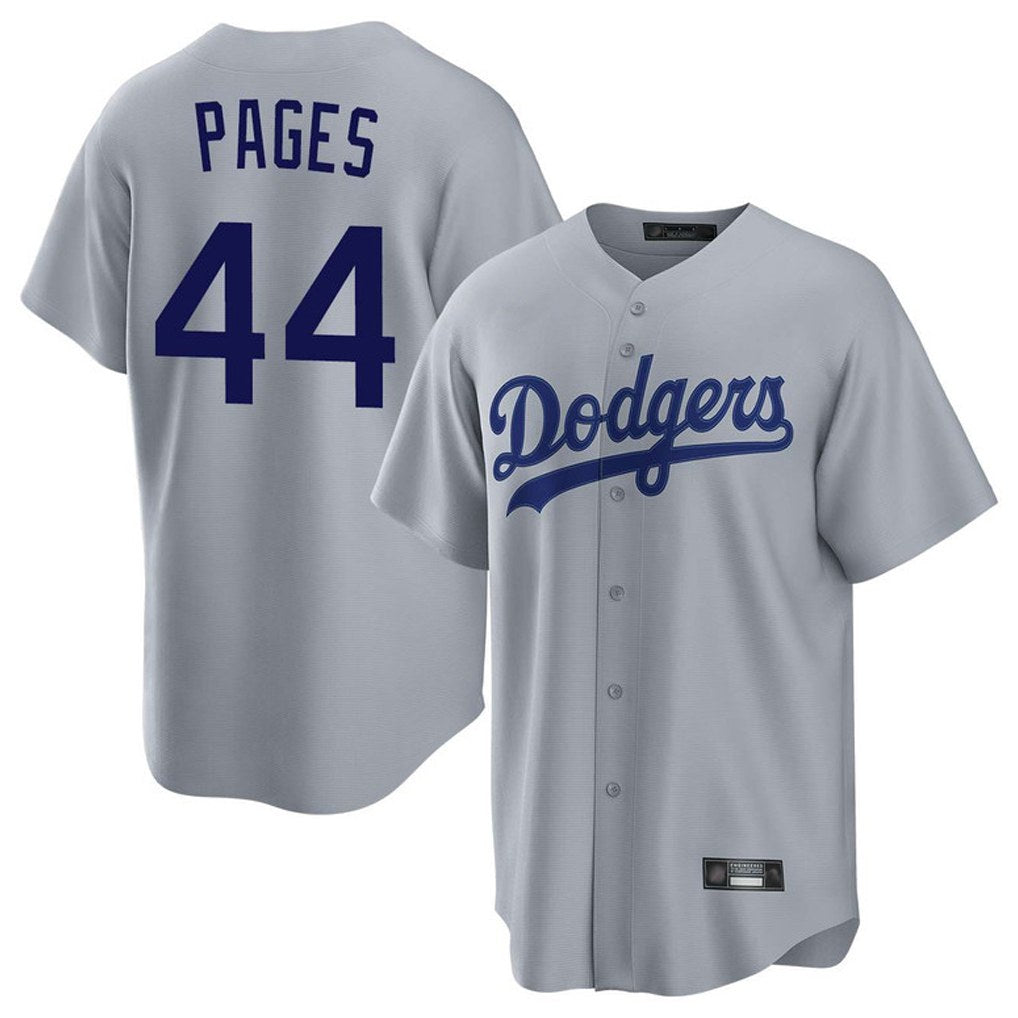 Los Angeles Dodgers #44 Andy Pages Player Gray REYNOLDS Game Stitched Jerseys
