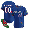 Custom Los Angeles Dodgers Mexico California Patch Vapor Premier Limited Jersey V3 ¨C Royal REYNOLDS
