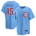 Chicago Cubs #15 Carson Kelly Player Light Blue REYNOLDS Home Game Stitched Jerseys