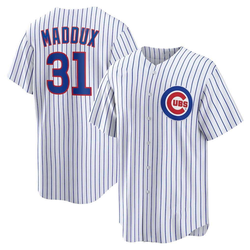 Chicago Cubs #31 Greg Maddux White REYNOLDS Home Retired Player Replica Jersey