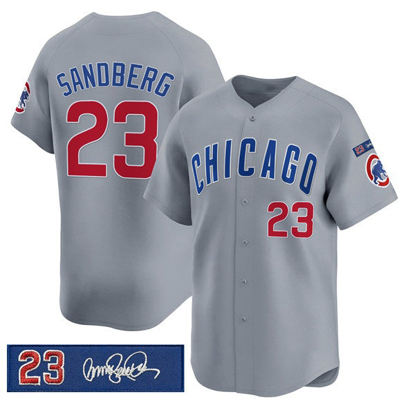 Chicago Cubs #23 Ryne Sandberg Gray REYNOLDS 'Ryne Sandberg Tribute' Vapor Limited V3 Stitched Jersey