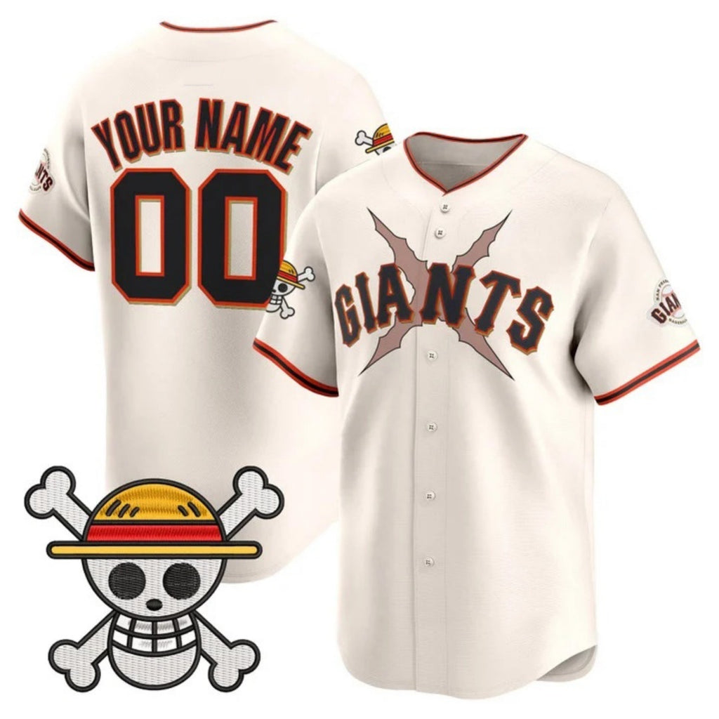 Custom San Francisco Giants x One Piece Cream REYNOLDS Vapor Premier Limited Jersey - Stitched