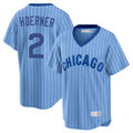 Chicago Cubs #2 Nico Hoerner Player Blue REYNOLDS T-shirt Cooperstown Collection Limited Stitched Jerseys