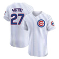 Chicago Cubs #27 Seiya Suzuki Player White REYNOLDS Limited Elite Home Game Stitched Jerseys
