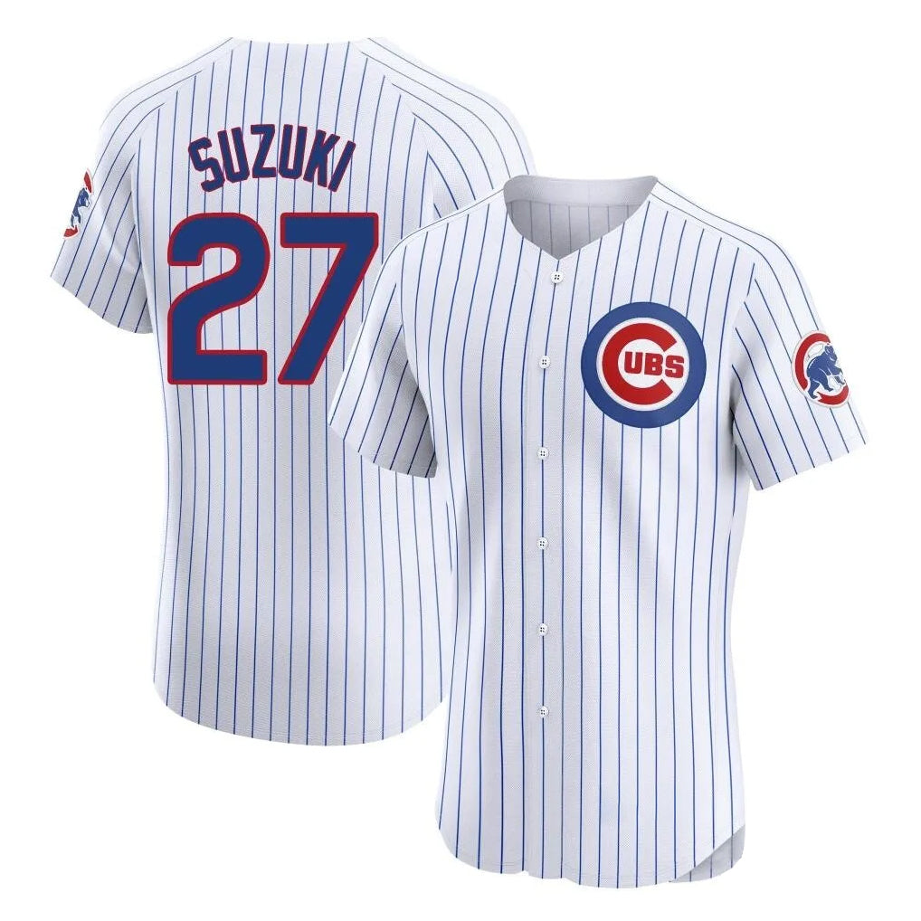 Chicago Cubs #27 Seiya Suzuki Player White REYNOLDS Limited Elite Home Game Stitched Jerseys