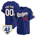 Custom Los Angeles Dodgers 2024 Jackie Robinson Patch Vapor Premier Limited Jersey ¨C Royal REYNOLDS