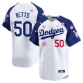 Los Angeles Dodgers #50 Mookie Betts Player White-Royal REYNOLDS Tokyo Series Vapor Premier Limited Stitched Jerseys
