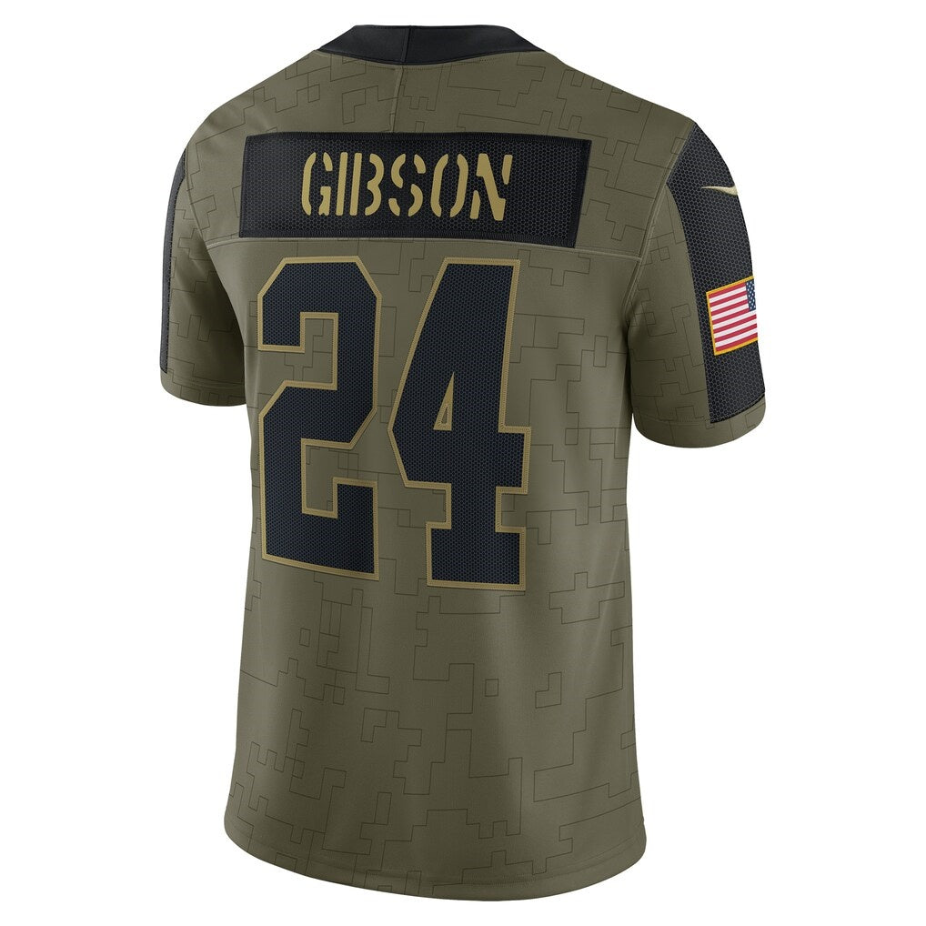 W.Football Team #24 Antonio Gibson Olive REYNOLDS Salute To Service Limited Player Jersey