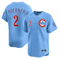 Chicago Cubs #2 Nico Hoerner Player Light Blue REYNOLDS Limited Home Stitched Jerseys