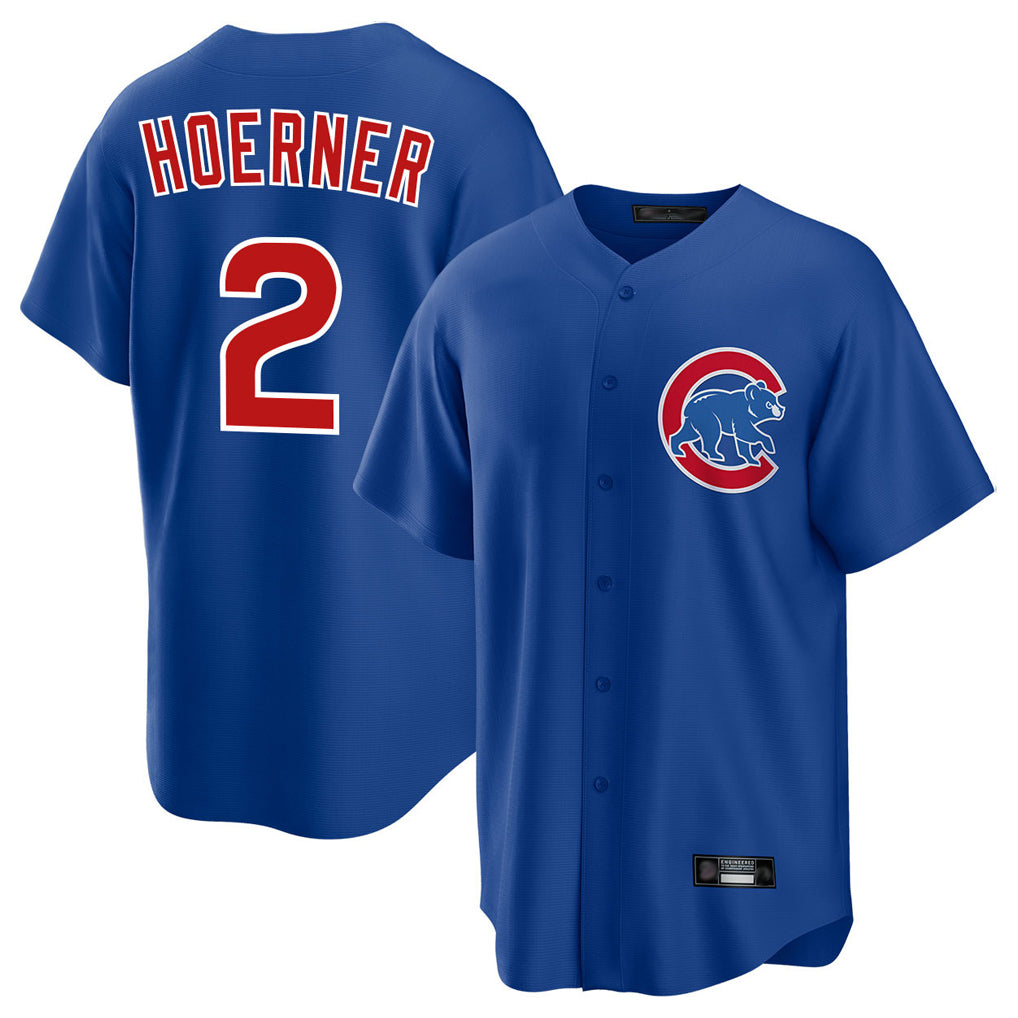 Chicago Cubs #2 Nico Hoerner Player Royal REYNOLDS Home Game Stitched Jerseys
