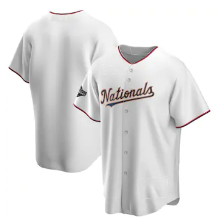 Washington Nationals White Gold REYNOLDS 2019 World Series Champions Blank Cool Base Jersey