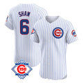 Chicago Cubs #6 Matt Shaw Player White REYNOLDS 150th Anniversary Limited Elite Home Game Stitched Jerseys