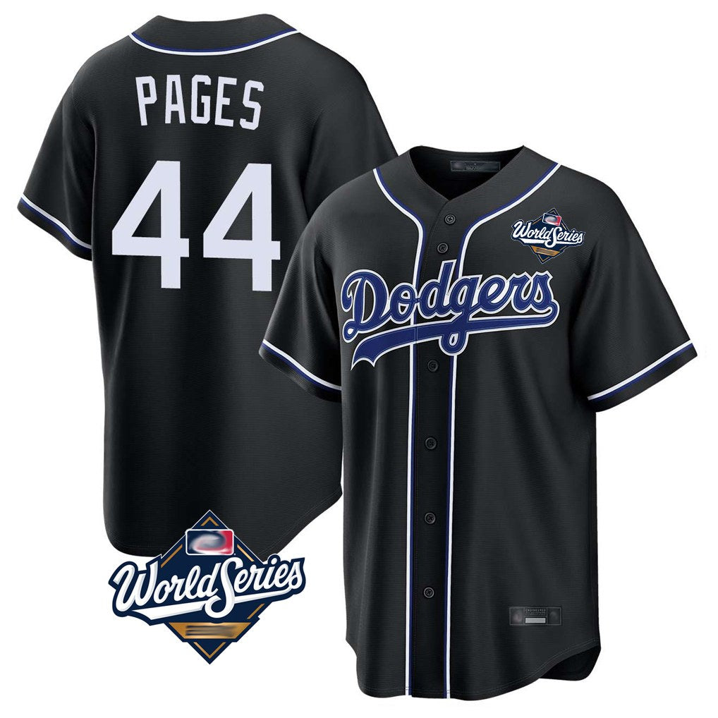 Los Angeles Dodgers #44 Andy Pages Player Black REYNOLDS World Series Carbon Limited Home Stitched Jerseys