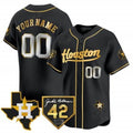 Custom Houston Astros 2024 Jackie Robinson Patch Vapor Premier Limited Jersey ¨C All Stitched-Black REYNOLDS