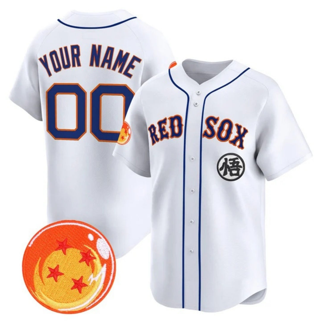 Custom Boston Red Sox x Dragon Ball White REYNOLDS Vapor Premier Limited Jersey - All Stitched