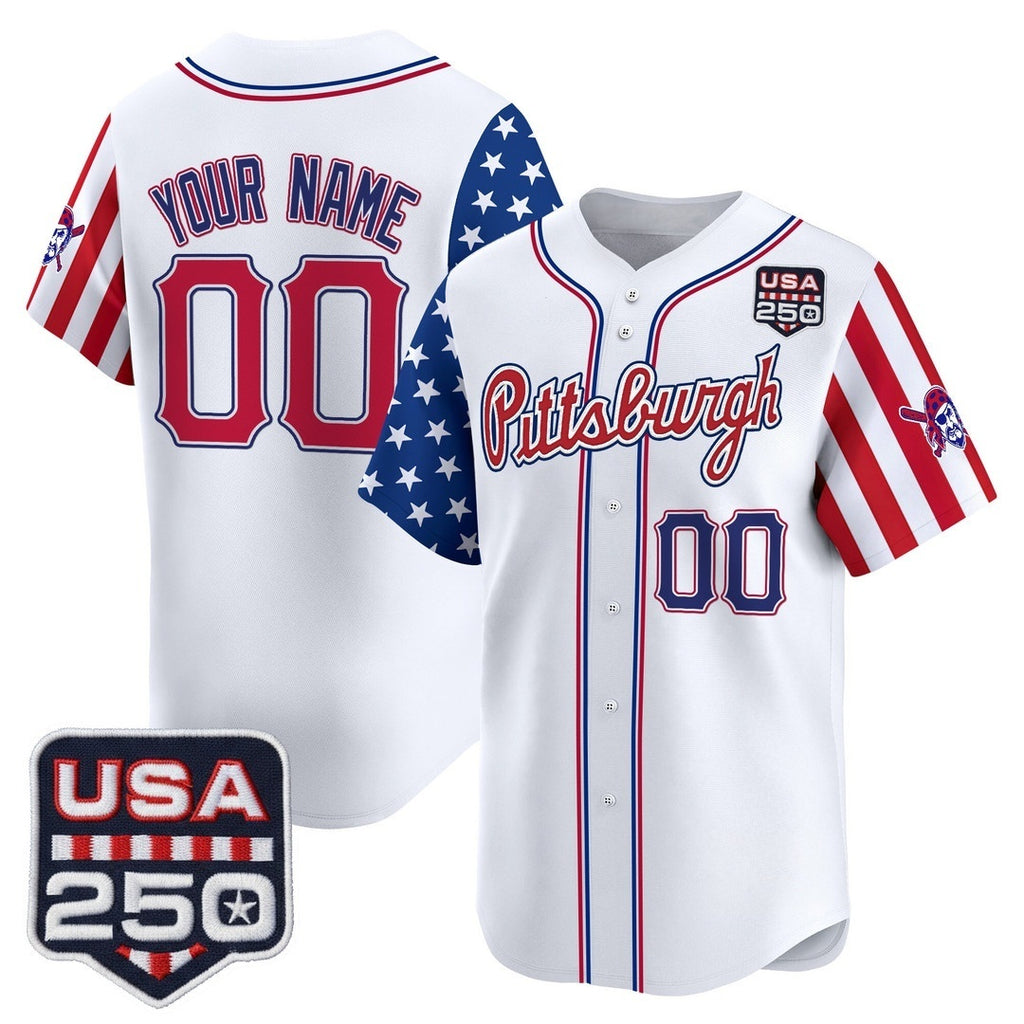 Custom Pittsburgh Pirates America 250 Edition Vapor Premier Limited White REYNOLDS Stitched Jerseys