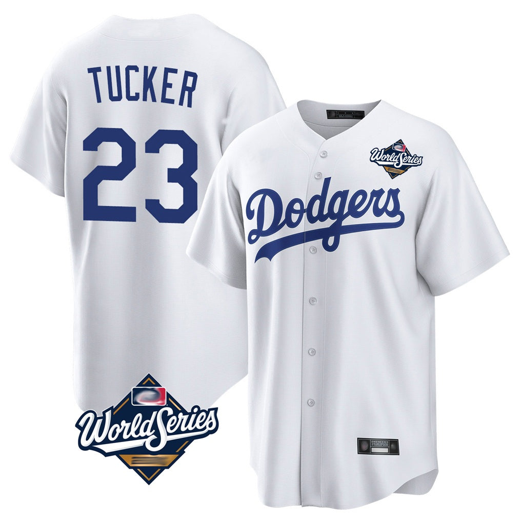 Los Angeles Dodgers #23 Kyle Tucker Player White REYNOLDS World Series Game Home Stitched Jerseys