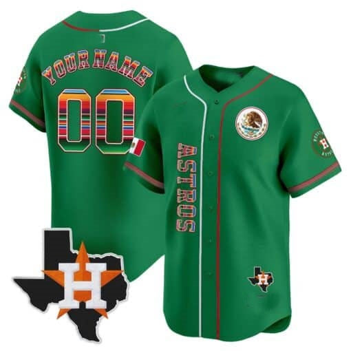 Custom Houston Astros Mexico Vapor Premier Limited Jersey V4 ¨C Green REYNOLDS