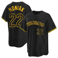 Colorado Rockies #22 Mickey Moniak Player Black REYNOLDS Snake Skin City Home Game Stitched Jerseys