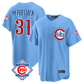 Chicago Cubs #31 Greg Maddux Player Light Blue REYNOLDS 150th Anniversary Home Game Stitched Jerseys
