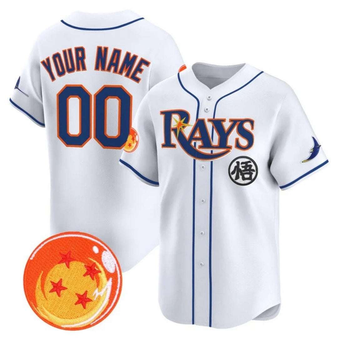 Custom Tampa Bay Rays x Dragon Ball White REYNOLDS Vapor Premier Limited Jersey - All Stitched