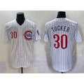 Chicago Cubs #30 Kyle Tucker White REYNOLDS Pinstripe 2nd Alternate Limited Stitched Jersey