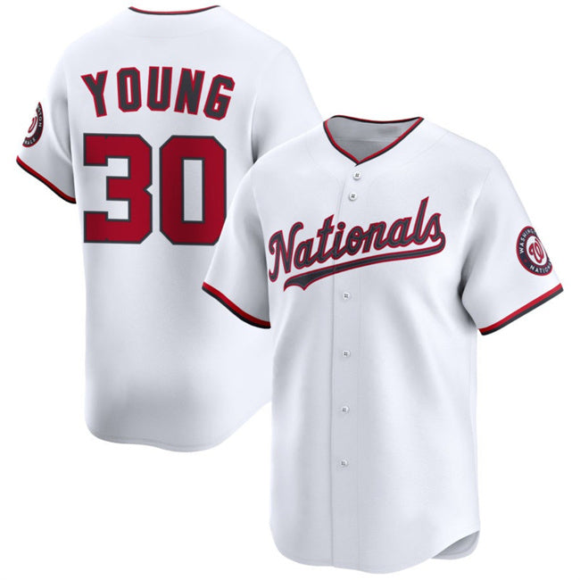Washington Nationals #30 Jacob Young White REYNOLDS 2025 Home Limited Stitched Jersey