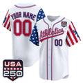 Custom Oakland Athletics America 250 Edition Vapor Premier Limited White REYNOLDS Stitched Jerseys