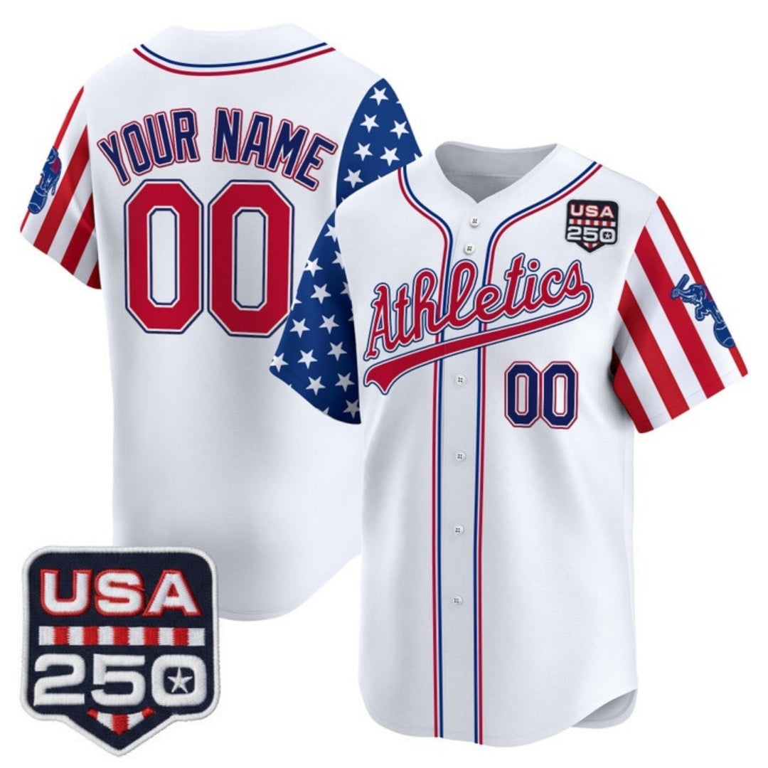 Custom Oakland Athletics America 250 Edition Vapor Premier Limited White REYNOLDS Stitched Jerseys
