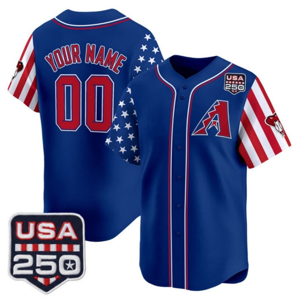 Custom Arizona Diamondbacks America 250 Edition Vapor Premier Limited Royal REYNOLDS Stitched Jerseys
