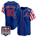 Custom Arizona Diamondbacks America 250 Edition Vapor Premier Limited Royal REYNOLDS Stitched Jerseys