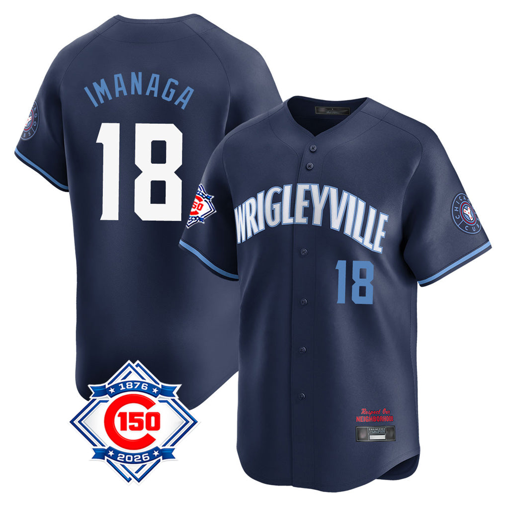 Chicago Cubs #18 Shota Imanaga Player Navy REYNOLDS City Connect 150th Anniversary Limited Home Stitched Jerseys