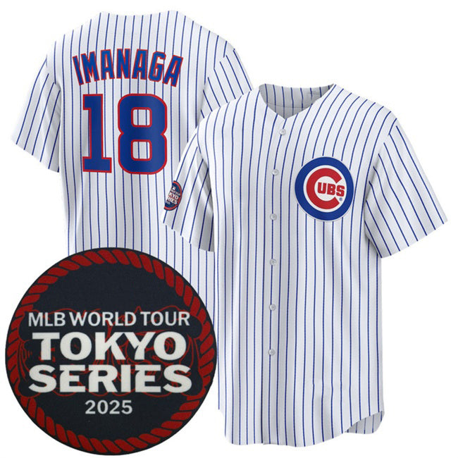 Chicago Cubs #18 Sh¨­ta Imanaga White REYNOLDS 2025 World Tour Tokyo Series Home Stitched Jersey